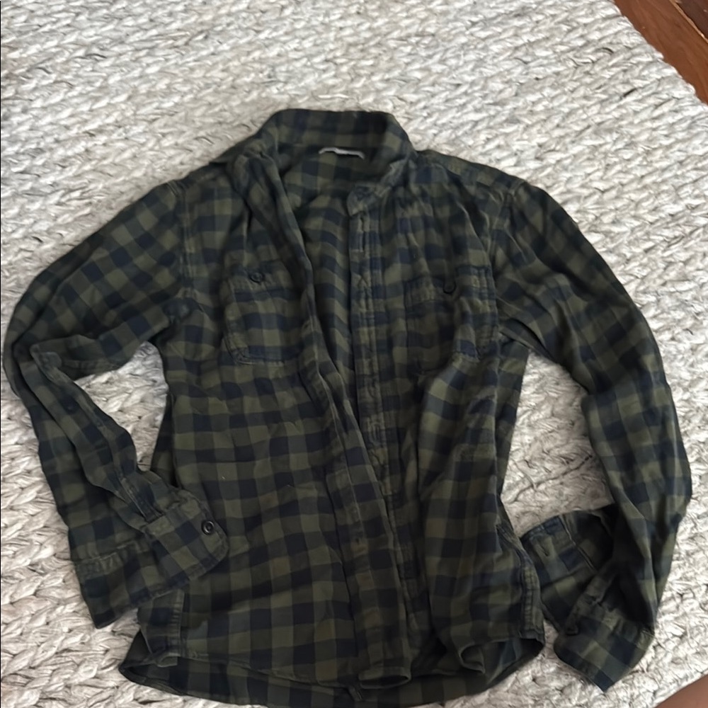 Men's Green Plaid button up